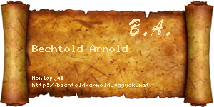 Bechtold Arnold névjegykártya