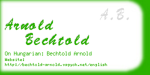 arnold bechtold business card